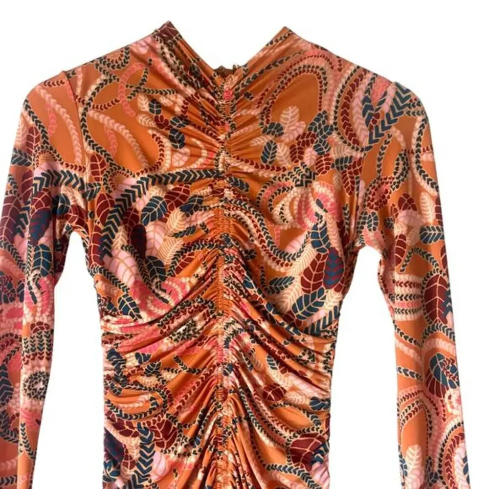 A.L.C. Ansel Long‑Sleeve Ruched Bodycon Midi Dress - Picture 12 of 14